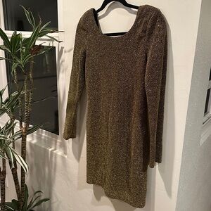 LUSH Long Sleeve Mini in amazing gold material